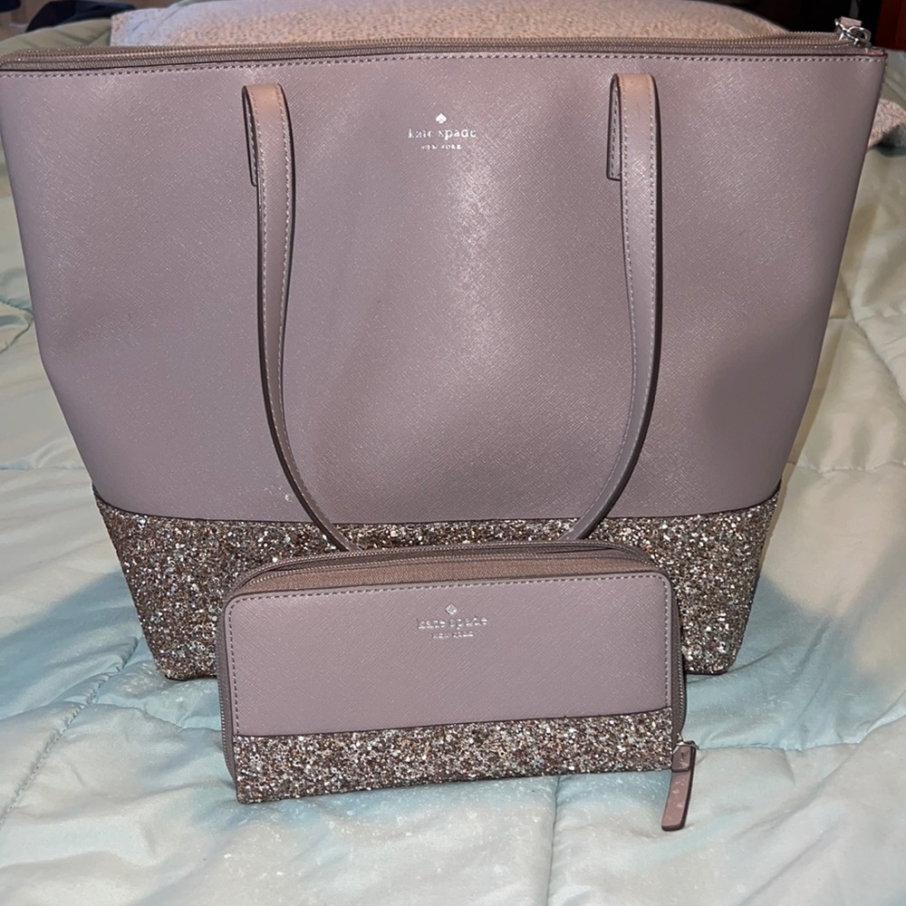 Kate Spade Glitter purse and wallet